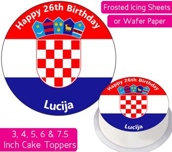 Croatia Flag Personalised Cake Topper