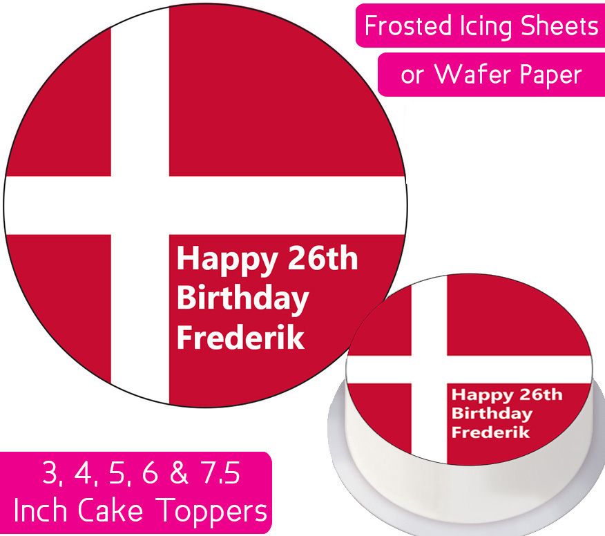 Denmark Flag Personalised Cake Topper