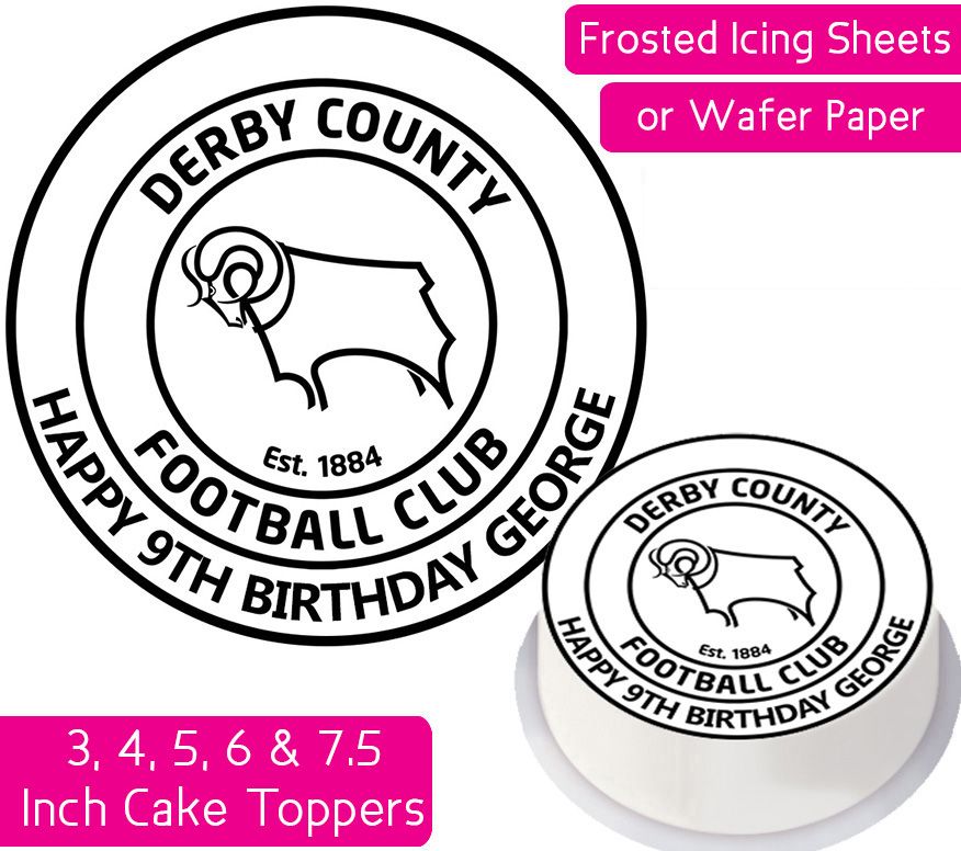 Derby County Football Personalised Cake Topper