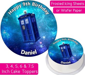 Doctor Who Tardis Personalised Cake Topper