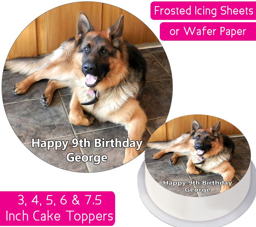 Dog German Shepherd Personalised Cake Topper