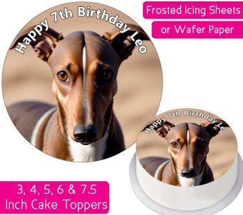 Dog Greyhound Personalised Cake Topper