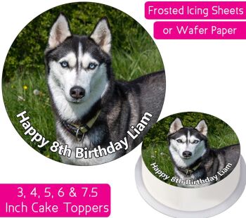 Dog Husky Personalised Cake Topper