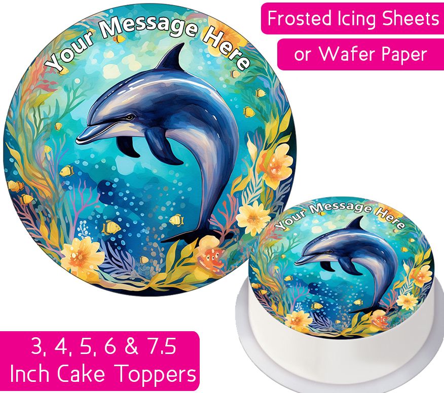 Dolphin Ocean Personalised Cake Topper