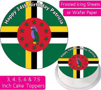 Dominica Flag Personalised Cake Topper