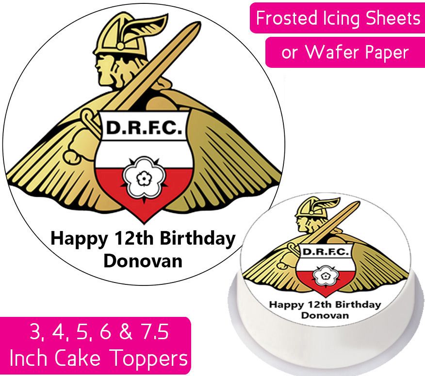 Doncaster Rovers Football Personalised Cake Topper