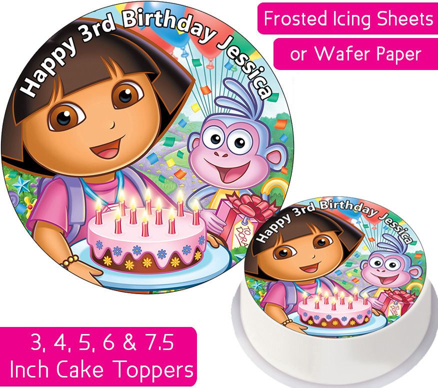 Dora The Explorer Personalised Cake Topper