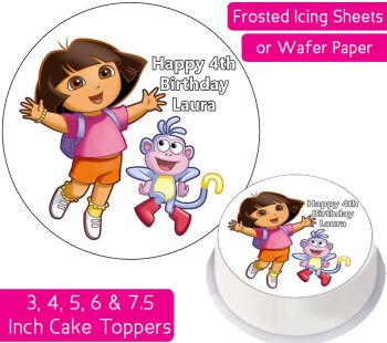 Dora The Explorer Plain Personalised Cake Topper