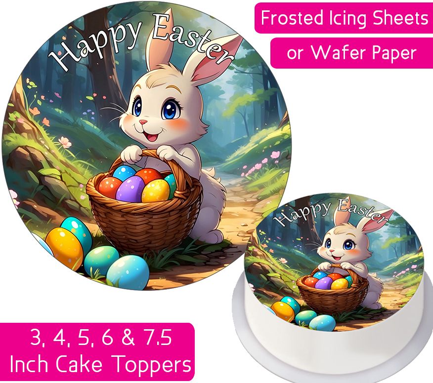 Easter Cartoon Bunny Personalised Cake Topper