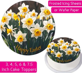 Easter Daffodils Personalised Cake Topper
