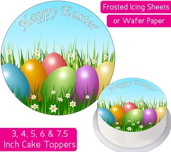 Easter Eggs Field Personalised Cake Topper
