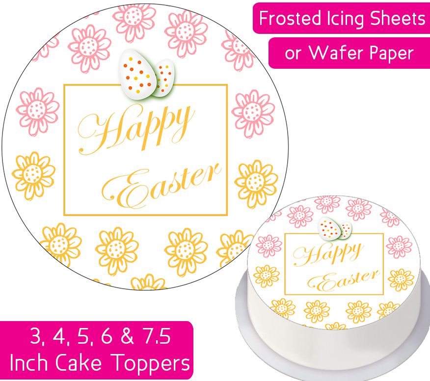 Easter Flowers Personalised Cake Topper