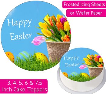 Easter Tulips Personalised Cake Topper