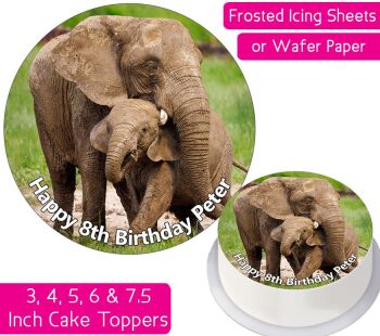 Elephants Personalised Cake Topper