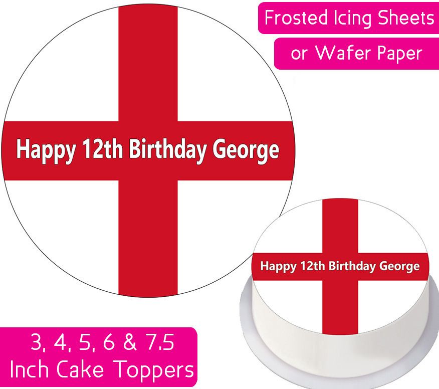 England Flag Personalised Cake Topper