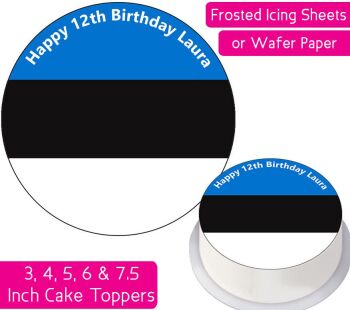 Estonia Flag Personalised Cake Topper