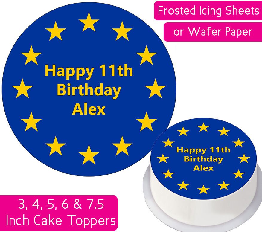 EU Flag Personalised Cake Topper