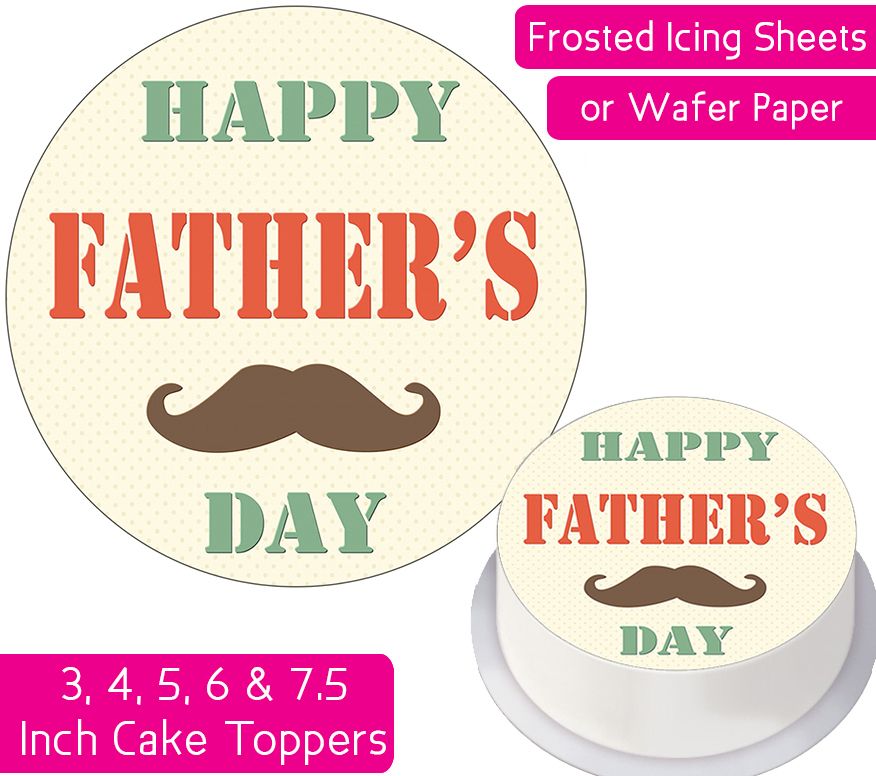 Father's Day Mustache Personalised Cake Topper