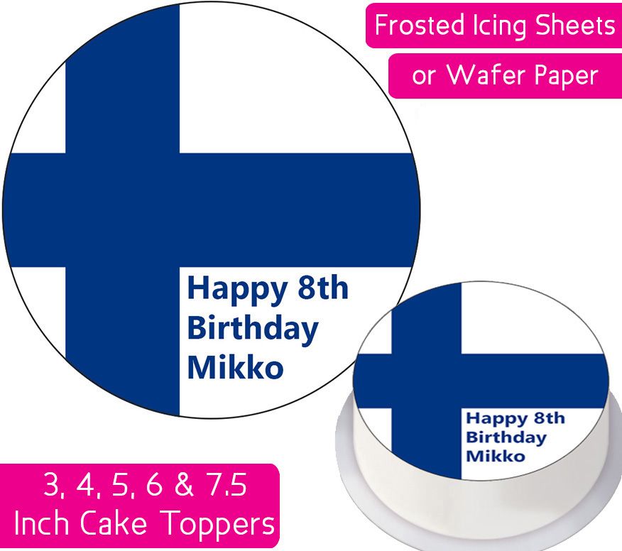 Finland Flag Personalised Cake Topper