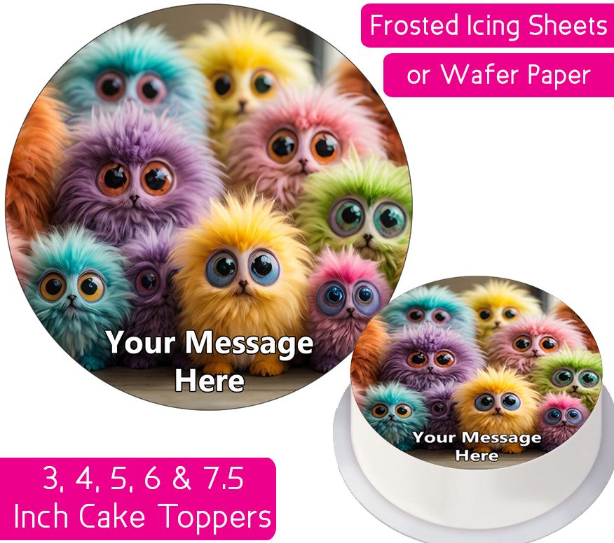 Fluffy Monsters Personalised Cake Topper