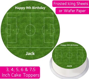 Football Pitch Personalised Cake Topper