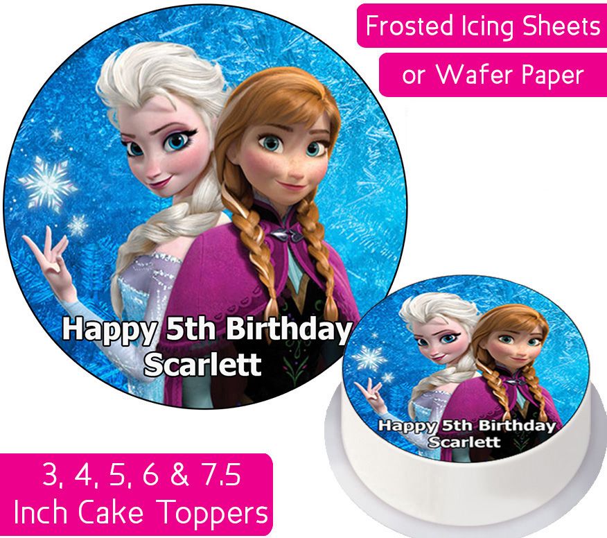 Frozen Elsa & Anna Personalised Cake Topper