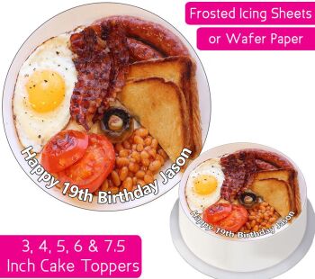 Full English Breakfast Personalised Cake Topper