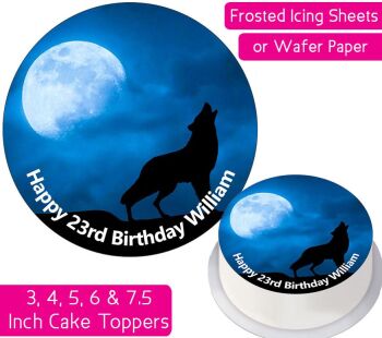 Full Moon Wolf Personalised Cake Topper