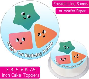 Geometric Shapes Personalised Cake Topper