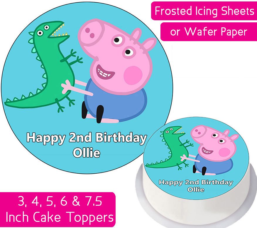 George Peppa Pig Personalised Cake Topper