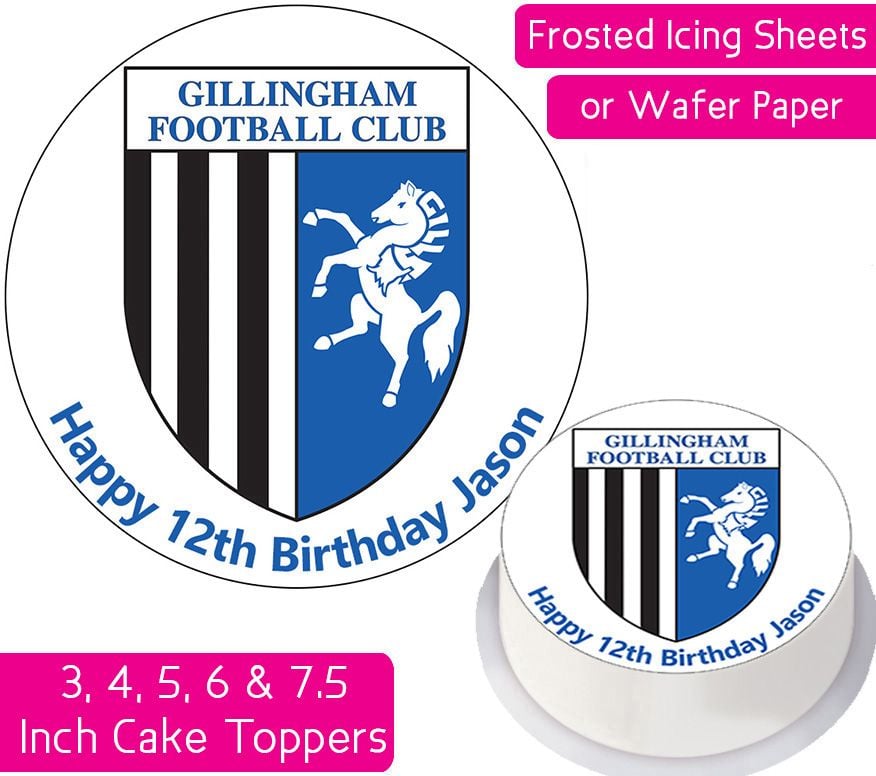 Gillingham Football Personalised Cake Topper