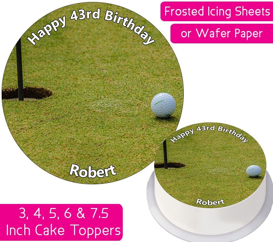 Golf Putt Personalised Cake Topper