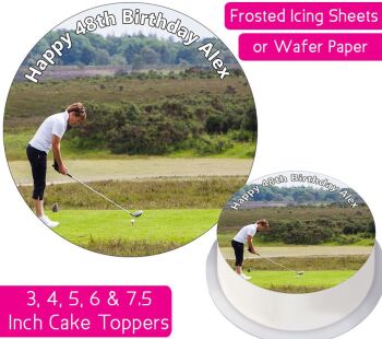 Golfing Personalised Cake Topper