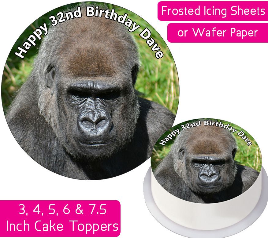 Gorilla Personalised Cake Topper