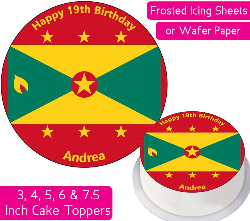 Grenada Flag Personalised Cake Topper