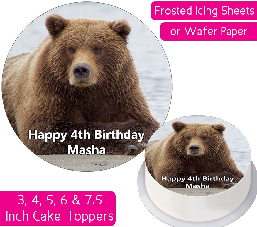 Grizzly Bear Personalised Cake Topper