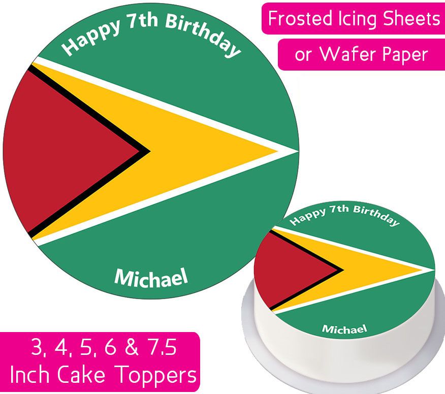Guyana Flag Personalised Cake Topper