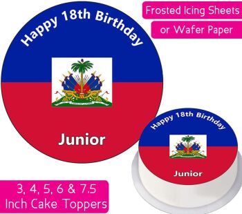 Haiti Flag Personalised Cake Topper