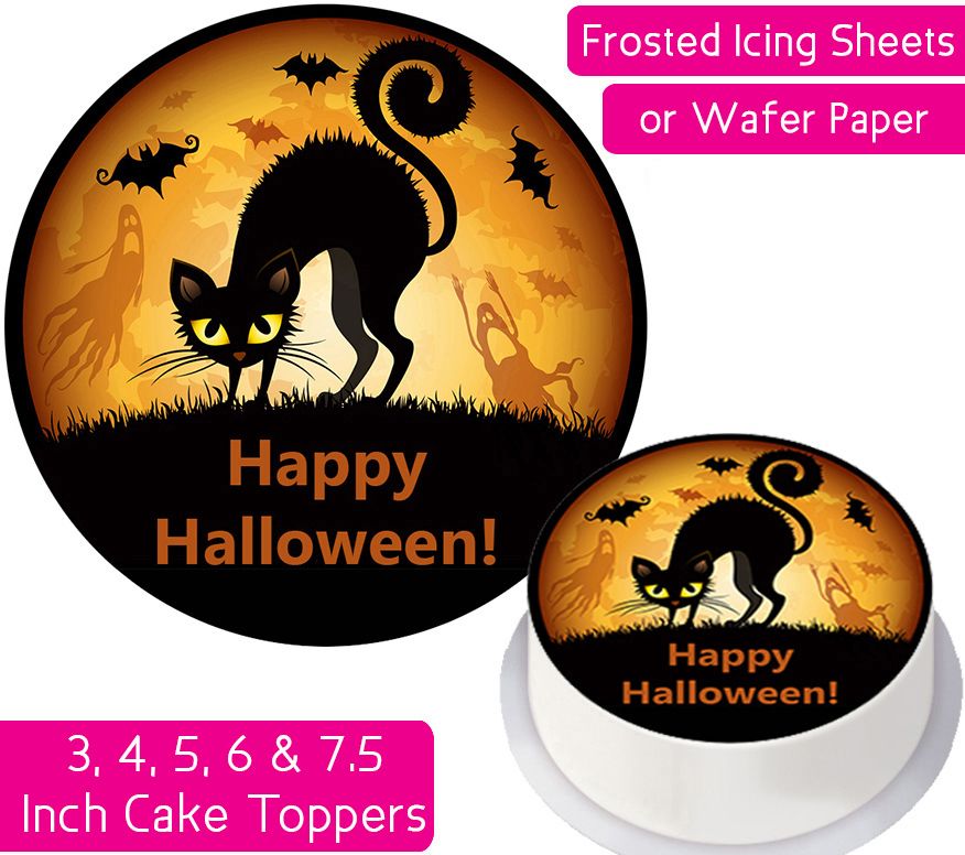 Halloween Cat Personalised Cake Topper