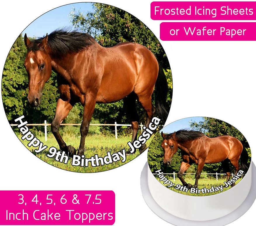 Horse Brown Personalised Cake Topper