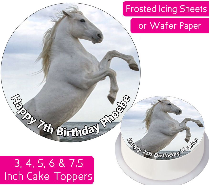 Horse White Personalised Cake Topper