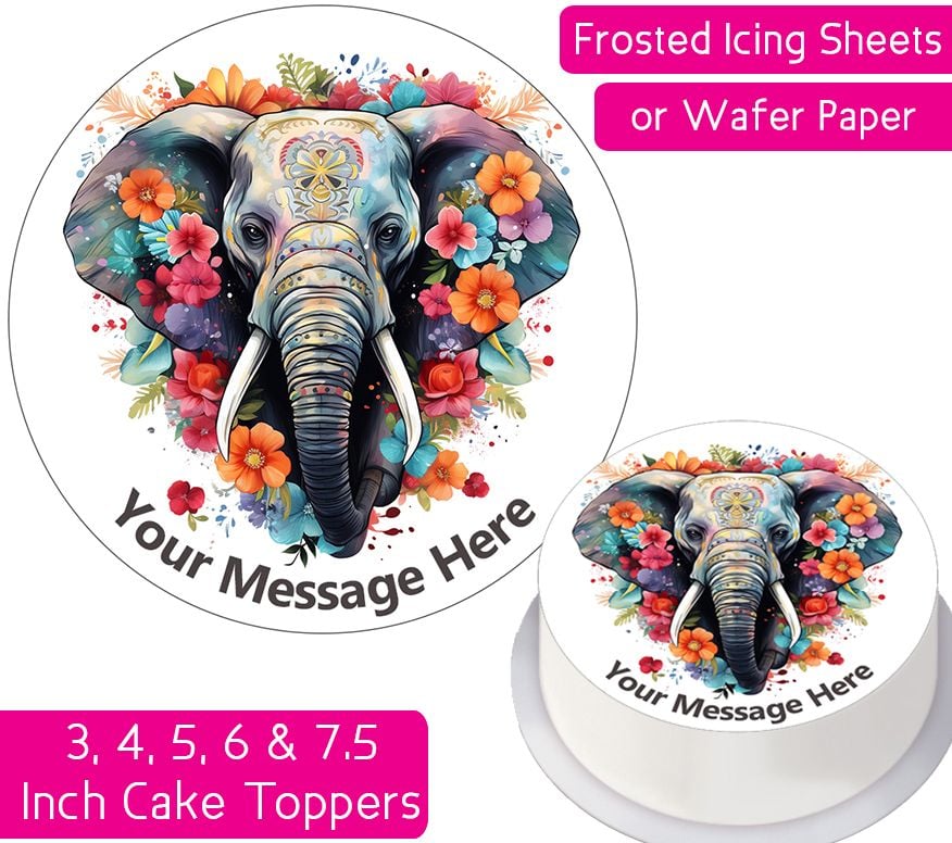 Indian Elephant Personalised Cake Topper