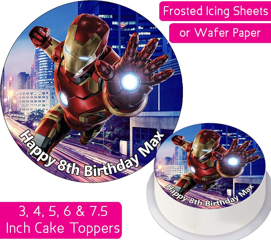 Iron Man City Avengers Personalised Cake Topper