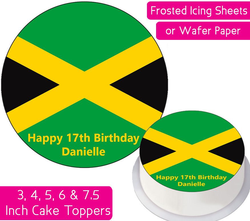Jamaica Flag Personalised Cake Topper