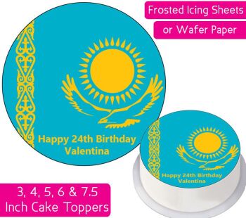 Kazakhstan Flag Personalised Cake Topper