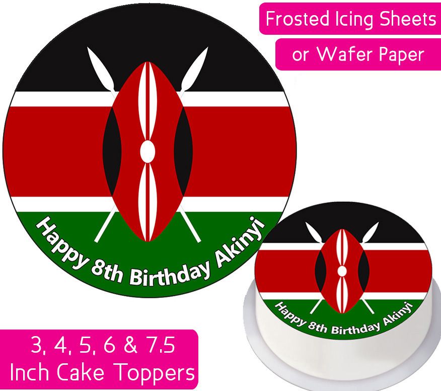 Kenya Flag Personalised Cake Topper