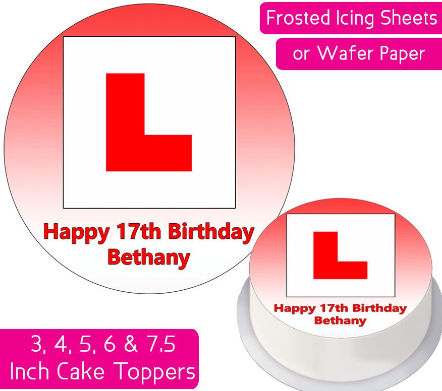 L Plate - Red - Personalised Cake Topper