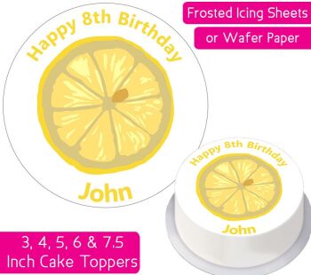 Lemon Personalised Cake Topper