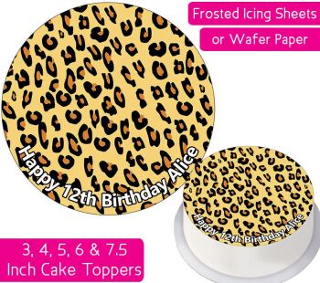 Leopard Print Personalised Cake Topper