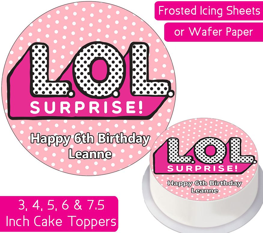 Lol Surprise Logo Personalised Cake Topper